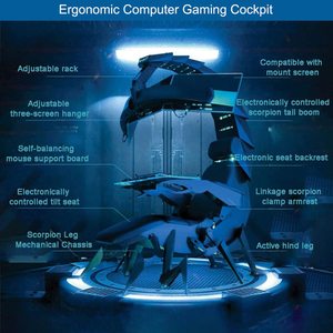<span class=keywords><strong>Silla</strong></span> <span class=keywords><strong>Gamer</strong></span> Ergonómica <span class=keywords><strong>Scorpion</strong></span> Zero Gravity con Soporte Lumbar, Respaldo Alto Reclinable y Giratoria para Computadora - Product Image 2
