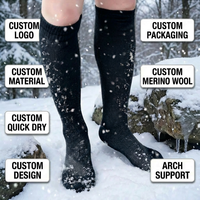 Chaussettes imperméables épaisses en nylon et élasthanne DWR, résistantes à l'eau, à prix d'usine OEM, pour jeunes, pour la neige, la chasse et la glace