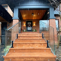 Rampe en verre sans cadre pour escalier en mezzanine, en acier inoxydable 304 moderne, pour terrasse, escalier, balustrade, gain de place, vente en gros