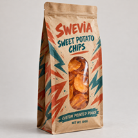 Sachet Doypack Personnalisé Imprimé pour l'Emballage de Chips de Patates Douces avec Fenêtre Transparente, Fermeture Éclair et Conception de Marque Privée