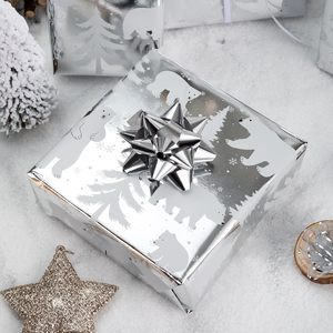MAYPLUSS Foil Gift Wrap <b>Paper</b> Roll 17 Inch X 33 Feet Silver Bear Christmas Holiday Gift Wrapping <b>Paper</b> Craft Use - Product Image 6
