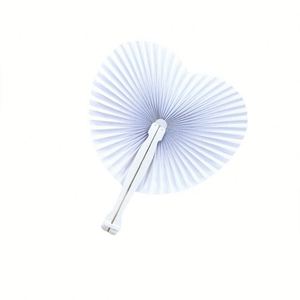 Abanicos de Papel Personalizados con Diseño de Corazón Blanco y Negro, Arte Folclórico Tradicional, para Bodas, Eventos, Regalos Promocionales Empresariales - Product Image 4
