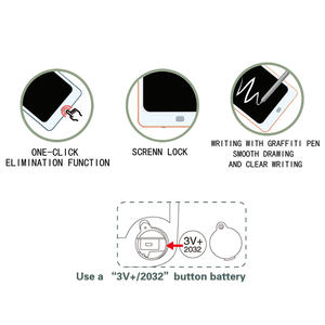 Juguetes educativos Tableta de escritura LCD 12 pulgadas Unicolor Escritura Borrable Pintura Pad Tablero Tableta de dibujo - Product Image 3