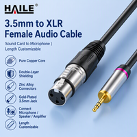 Câble audio équilibré TRS 3,5 mm vers XLR femelle, cordon d'alimentation fantôme pour carte son-microphone, longueur personnalisable