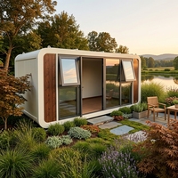 Maison préfabriquée Apple Cabin résistante au feu et à l'isolation thermique, grande fenêtre panoramique, hébergement touristique de glamping
