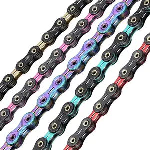 Catena per bici a colori con rivestimento diamantato a 11 velocità 1/2x11/128 pollici per bici da strada e Mountain Bike, compatibile con tutte le marche, come Shimano/KMC