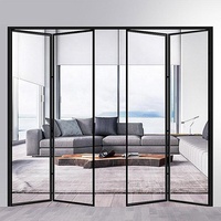 Puerta Plegable de Aluminio de Diseño Abierto AOSTTER con Apertura Completa de 90 Grados y Rodillos Suaves para Patio de Verano