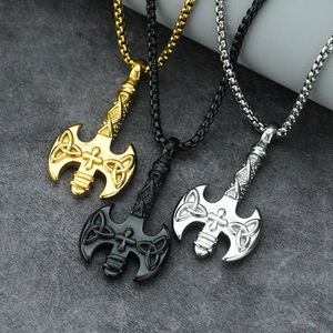 Viking Punk <span class=keywords><strong>Tomahawk</strong></span> Hip Hop Versátil Acero inoxidable Chaims Colgante Collar para hombres Fiesta Festival - Product Image 1