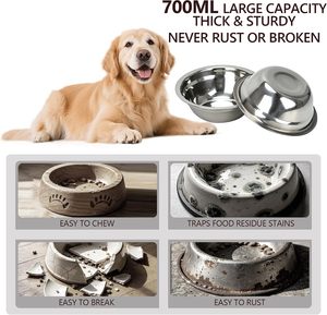 Factory Custom Elevated Dog Bowl Adjustable Raised Dog Bowls Stand Non-Slip Feet with 2 Stainless Steel Bowl for <b>Cat</b> Pets <b>Feeder</b> - Product Image 3
