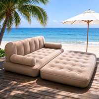 Canapé-lit gonflable portable, chaise longue pliable avec pompe intégrée pour la maison, le camping et l'extérieur