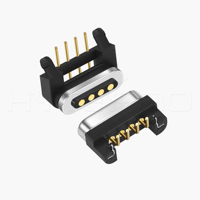 Conector Magnético HYTEPRO 213C M411P de 110 Grados y 4 Pines para Electrónica Industrial y Productos Portátiles Vestibles