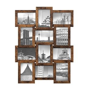 Cornice <span class=keywords><strong>da</strong></span> <span class=keywords><strong>Parete</strong></span> Artigianale in Legno Massello per Collage Multi-Foto, 12 Pezzi 4x6 - Product Image 4