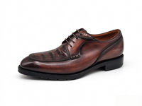 Chaussures Derby pour hommes en cuir véritable gaufré crocodile, à lacets, doublure en peau de porc, semelle en caoutchouc, pour le bureau et les mariages