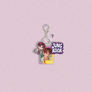 Porte-clés créatif en acier inoxydable et acrylique KPOP Idol Cute Cartoon Bangtan Boys JUNGKOOK <span class=keywords><strong>V</strong></span> Taehyung JIN SUGA RM JIMIN J-<span class=keywords><strong>HOPE</strong></span> - Product Image 4