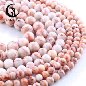 Zhe Ying 6mm 8mm 10mm perles <span class=keywords><strong>de</strong></span> pierre <span class=keywords><strong>de</strong></span> jaspe Web rouge cristal <span class=keywords><strong>de</strong></span> guérison pierres précieuses en vrac perles <span class=keywords><strong>de</strong></span> jaspe Web rouge - Product Image 1