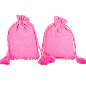 Ensemble de deux sacs à cordon en coton pochettes imprimées personnalisées pour emballage et cadeaux cordon réutilisable pour bijoux pièces et cosmétiques - Product Image 4