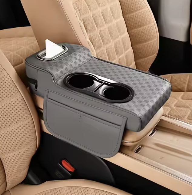 2025 New Universal Car Armrest Console Box with Double Cup Holder Tissue Storage | CNS-035 Model