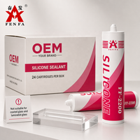 Scellant silicone structurel pour joints de verre architectural, conforme à la norme ASTM C1184, cartouche de 300 ml, emballage de 24 pièces/boîte, étiquette privée