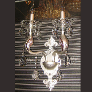 โคมไฟติดผนังคริสตัล K9หรูหราสไตล์ฝรั่งเศสย้อนยุคกระจกทองเหลืองทองแดงติดผนังควบคุมระยะไกลสำหรับห้องนั่งเล่นห้องนอนการศึกษาห้องโถงปิดภาคเรียน - Product Image 2