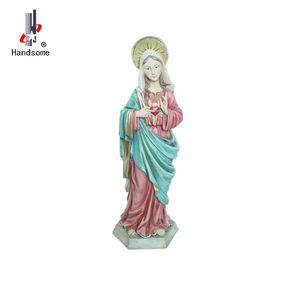 <span class=keywords><strong>MARIA</strong></span>, Estatua de la Virgen María pintada a mano, decoración religiosa de poliresina personalizable para el hogar, decoración navideña, artesanías de resina virgen - Product Image 4