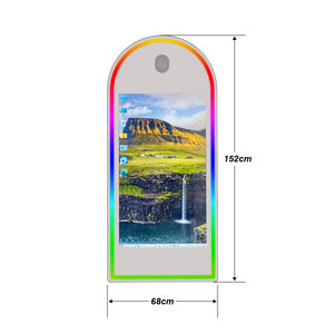 Nouveauté <span class=keywords><strong>70</strong></span> pouces ovale miroir photomaton miroir verre selfie stand pour événement de fête - Product Image 5