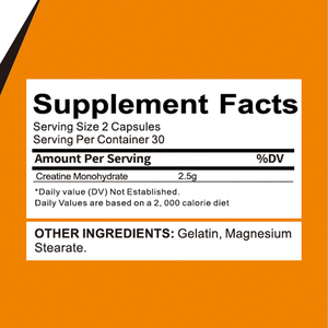 Cápsulas de Creatina Monohidratada Segura para Gravidez para Suporte Muscular, Energia e Nutrição Segura para Exercícios - Product Image 2