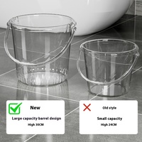 Seau pliable en mélamine transparente 10L avec couvercle, portable, luxe léger, épaissi, moderne, NOWJOY, pour le stockage d'eau domestique
