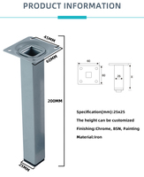 Pieds de canapé réglables en métal, supports de meubles, rehausseurs de table, pieds de table en fer robustes, modernes, pour salon et chambre, capacité 25kg-100kg