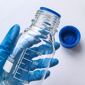 Thủy tinh borosilicate tinh khiết chai phòng thí nghiệm thủy tinh rõ ràng và nâu ren lưu trữ chai với nắp vặn màu xanh - Product Image 5