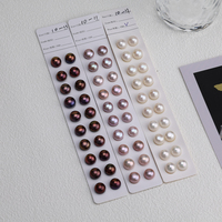 Perles en vrac demi-percées 10-11mm AAAA naturelles d'eau douce blanches, roses et violettes en forme de bouton pour la fabrication de boucles d'oreilles