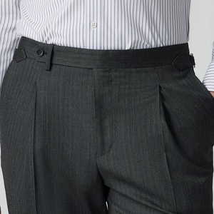 Pantalon sur mesure avec ajusteurs latéraux et pli unique, pantalon pour <span class=keywords><strong>homme</strong></span> 100% laine sur mesure avec revers, pantalon de <span class=keywords><strong>style</strong></span> napolitain - Product Image 3