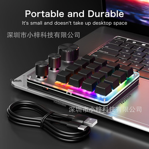 Clavier mécanique miniature personnalisé à 16 touches, 3 modes, Bluetooth/filaire, touches de raccourci programmables pour le jeu et le bureau L728 - Product Image 4