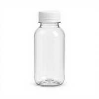 Bouteille de boisson ronde en PET transparent de 250 ml avec bouchon à vis blanc