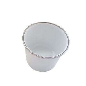 <b>Enamel</b> Mug White Silver Rim Dye Sublimation Coated Drink <b>Cup</b> Without Lid 77g Zhejiang Origin - Product Image 1