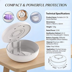Scatola Multifunzionale per Disinfezione <span class=keywords><strong>UV</strong></span> con Deodorizzazione all'Ozono, <span class=keywords><strong>Sterilizzatore</strong></span> <span class=keywords><strong>Portatile</strong></span> per Apparecchi Ortodontici, Protesi, Gioielli, Occhiali e Utensili - Product Image 6
