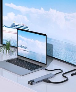 New thông minh 8 trong <span class=keywords><strong>1</strong></span> Hợp kim nhôm USB C HUB pd100w Powered Loại C Docking Station với RJ45 cho HD TV USB3.0 cho Máy Tính Xách Tay PC trong - Product Image 6