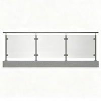 EKOO Support de fixation moderne pour balustrade, en acier inoxydable, pour garde-corps en verre, pour balcon extérieur, terrasse, véranda