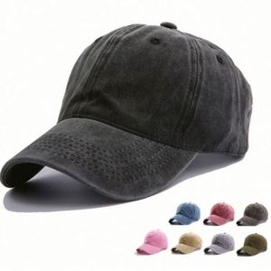 Wholesale Eco-Friendly Multi-color Custom Wash Denim Silk Screen Printed Blank Plain Unisex Sport Baseball Cap Dad <b>Hat</b> - Product Image 1