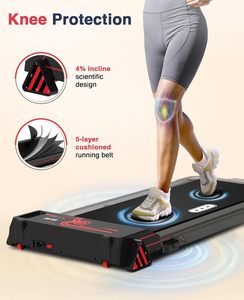 EU 2-in-1 Foldable Under Desk Treadmill, Portable Mini <b>Walking</b> Pad 3 Level Incline Compact Running <b>Machine</b> for Home - Product Image 4