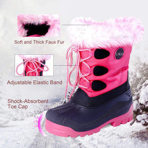 Bottes de neige en fourrure rose pour enfant, chaussures imperméables, de haute qualité, originales, vente en gros - Product Image 3