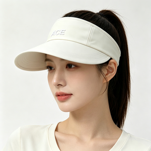 หมวกกันแดดปีกโค้งปักลาย ACE สำหรับเล่นกีฬา แบบ unisex  ใส่ผมหางม้าได้ ป้องกันรังสียูวี เหมาะสำหรับวิ่งกลางแจ้ง เดินทาง ปรับขนาดได้ - Product Image 1