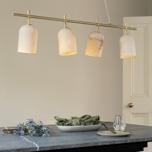 Modern Minimalist Marble Pendant <b>Light</b> 4 Head Gold Finish LED Chandelier For Bedroom Kitchen <b>Dining</b> Room - Product Image 1