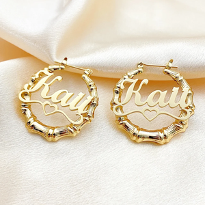 Targhetta con ciondolo collana orecchini di torsione con nome personalizzato Hip Hop <span class=keywords><strong>Set</strong></span> gioielli gioielli personalizzati regalo per donne bambini - Product Image 4