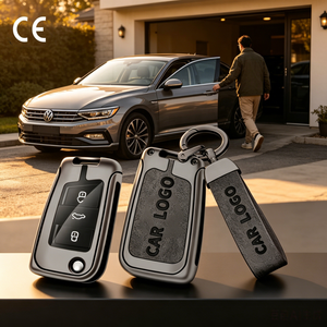 Étui de <span class=keywords><strong>clé</strong></span> de voiture de haute qualité avec porte-clés, coque métallique et bouton TPU pour <span class=keywords><strong>clé</strong></span> de voiture, personnalisable avec <span class=keywords><strong>logo</strong></span> <span class=keywords><strong>Volkswagen</strong></span> - Product Image 1