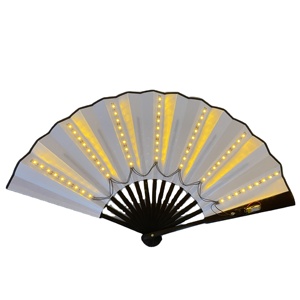 Abanico Plegable de Bambú de 33 cm con Luces LED de Colores, Control Remoto, Ideal para Espectáculos, Fiestas de Cumpleaños - Product Image 6