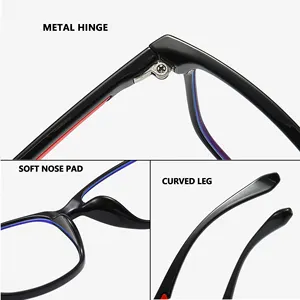 Fashion 2024 New Hot Sale Lightweight Eyeglasses Wholesale Optical TR90 Frame Eyewear Blue Light Blacking Eye Glasses