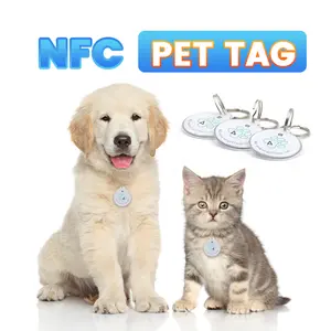 Échantillon gratuit de haute qualité autocollant de pièce de monnaie étanche en époxy pour animaux de compagnie nfc étiquette de chien