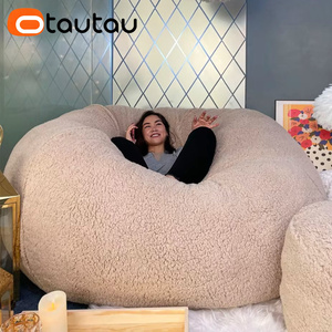 OTAUTAU Housse de <span class=keywords><strong>pouf</strong></span> <span class=keywords><strong>géant</strong></span> King Size sans rembourrage, douce et moelleuse, pour fauteuil <span class=keywords><strong>pouf</strong></span>, canapé, siège d'angle au sol, futon DD007 - Product Image 1
