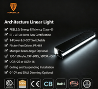 Luminaire linéaire suspendu anti-éblouissement UGR<19 à CRI élevé pour les secteurs de la santé, dimmable 0-10V Triac, en aluminium 6063 T5, directement de l'usine