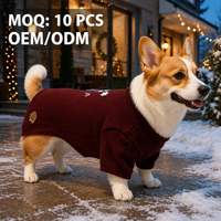 Pull tricoté haut de gamme pour chien, doux et respirant, vêtements de Noël pour animaux, rouge bordeaux, chaud pour l'hiver, vêtements pour chat, fabricant, MOQ 10